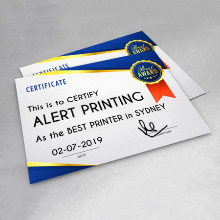 certificate printing